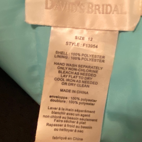 David's Bridal Halter Pool Bridesmaid Dress - Picture 6 of 7